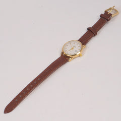 Woman Golden Dial Watch with Brown Straps OMG