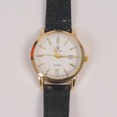 Woman Golden Dial Watch with Black Straps RLX