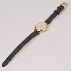Woman Golden Dial Watch with Black Straps RLX
