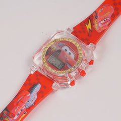Kids Digital Character Square Watch Red Car