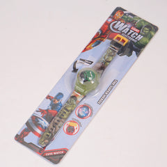 Kids Spinner Character digital watch hulk green