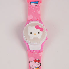 Kids Spinner Character digital watch pink kitty