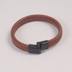Light Brown PU Leather Braided Bracelet