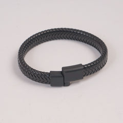 Black PU Leather Braided Bracelet