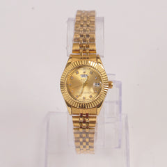 Woman Golden Chain Watch Golden Dial