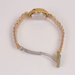 Woman Golden Chain Watch Golden Dial