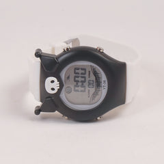 KIDS Black sports digital watch with white straps