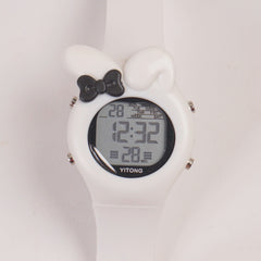 KIDS white sports digital watch with white straps