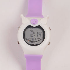 KIDS white sports digital watch with purple straps
