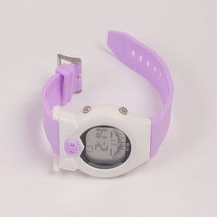 KIDS white sports digital watch with purple straps