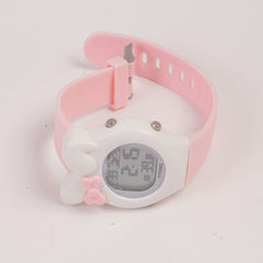 KIDS white sports digital watch with pink straps