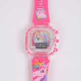 Kids digital character watch Pink