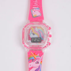 Kids digital character watch Pink