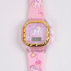 Kids digital character watch Pink Unicon