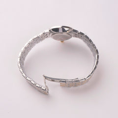 Two Tone Women's Chain Wrist Watch White Dial