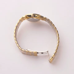 Women's Golden Chain Wrist Watch With Golden Dial