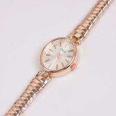 Woman Rosegold Chain Watch White Dial