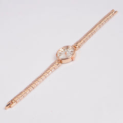 Woman Rosegold Chain Watch White Dial