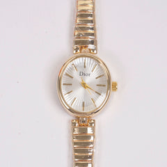 Woman Golden Chain Watch White Dial