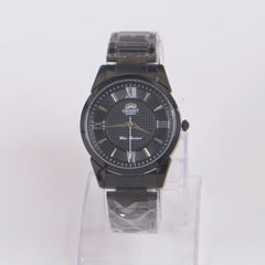 Mans Black Chain Wrist Watch Black Dial