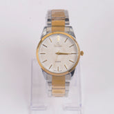 Two Tone Mans Golden Chain Wrist Watch White Dial