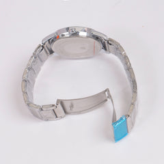 Mans Silver Chain Wrist Watch White Dial