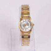 Womans Golden Chain Watch with Silver Dial