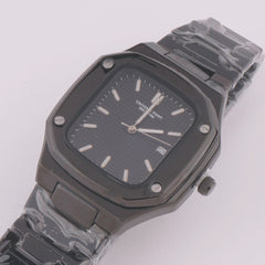 Black Chain Mans Watch With Black Dial