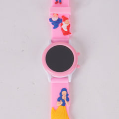 Kids Digital Character Watch pink snow white