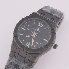 Black Chain Mans Watch With Black Dial