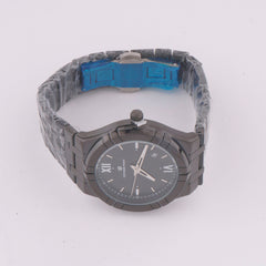 Black Chain Mans Watch With Black Dial