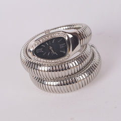 Womans Snake Watch Design Silver Black