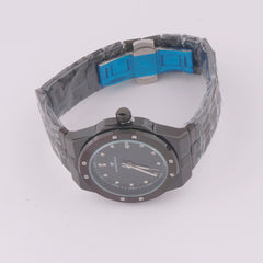 Black Chain Mans Watch With Black Dial