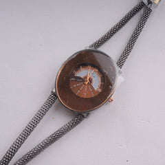 Women's Stylish Chain Watch Silver Brown