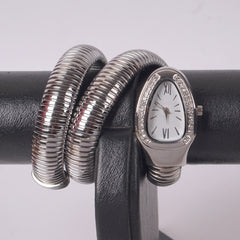 Womans Snake Watch Design Silver White