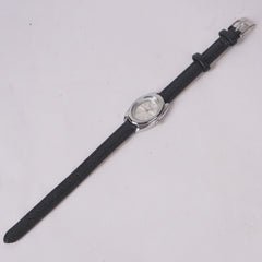 Woman Silver Watch with Black Straps RAHA