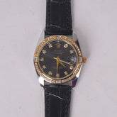 Woman Black Dial Watch with Black Straps