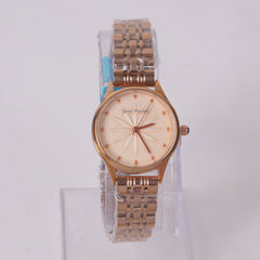 Woman's Rosegold Chain Watch with White Dial SP