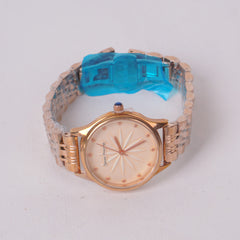 Woman's Rosegold Chain Watch with White Dial SP