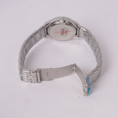 Woman's Silver Chain Watch with White Dial DINUO 1