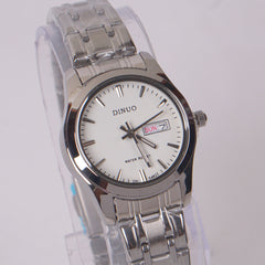 Woman's Silver Chain Watch with White Dial DINUO 2