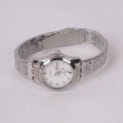 Woman's Silver Chain Watch with White Dial DINUO 2