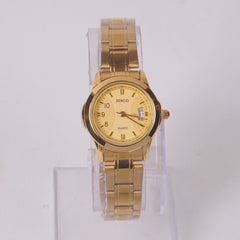 Womans Golden Chain Watch with Golden Dial DINUO