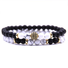 2 PC Set White beads Trendy Fashion Bracelet