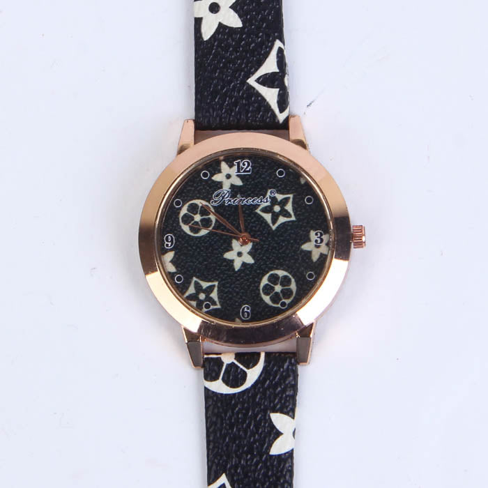 BLACK STRAP GOLDEN DIAL 1262 WOMEN WATCH