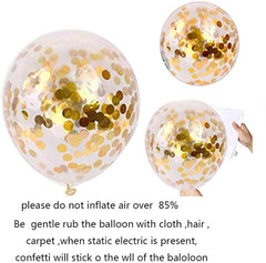 14 Pcs Party Decoration Golden Confetti Balloons Set