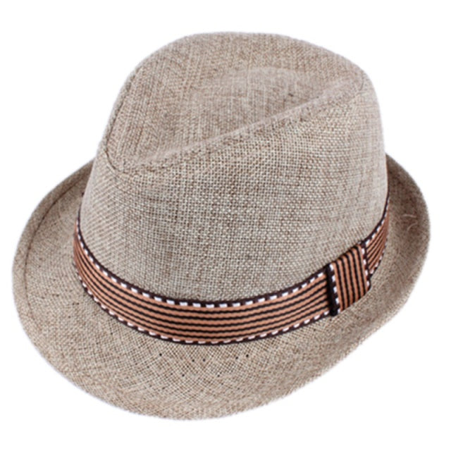 Beige American Style Straw Cap Kids Sun Cap