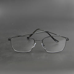 Black Sqaure Shape Thin Metal Eye Glasses - Thebuyspot.com