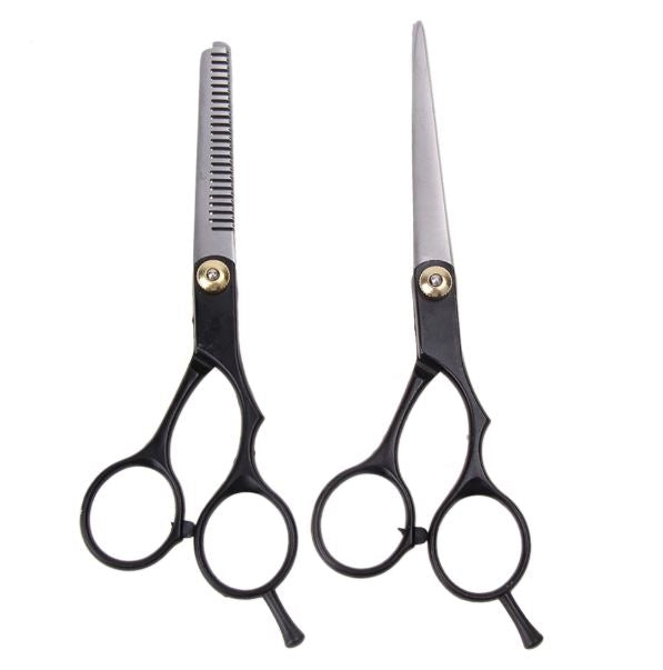 Black Thinning Scissors Set Stainless Steel
