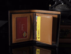 Black Vertical Designer Wallet - Thebuyspot.com